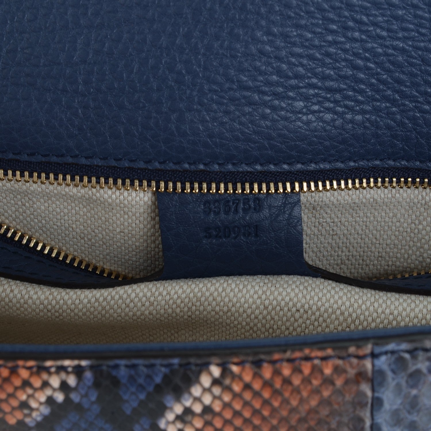 Gucci Python Medium Soho Clutch Blue Sienna 7 of 7