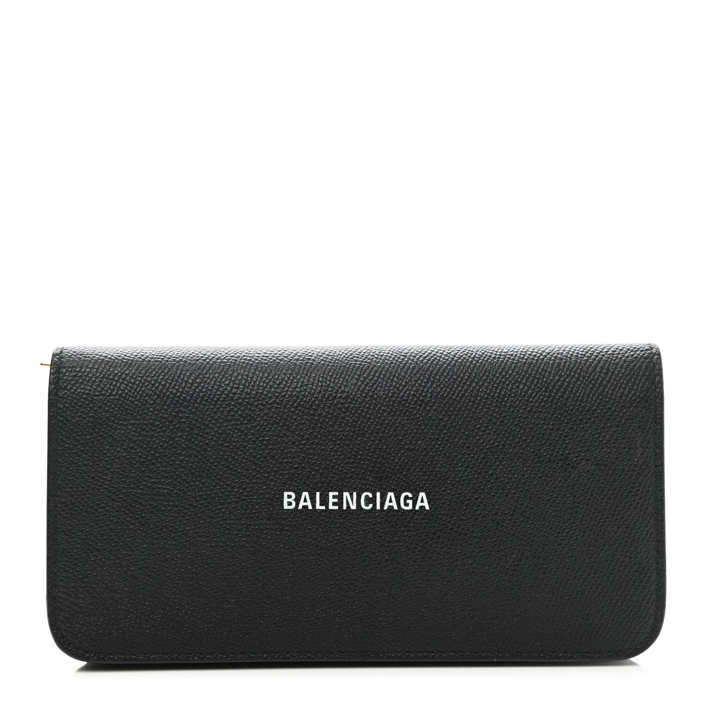 Grained Calfskin Logo Cash Thin Money Wallet Black White