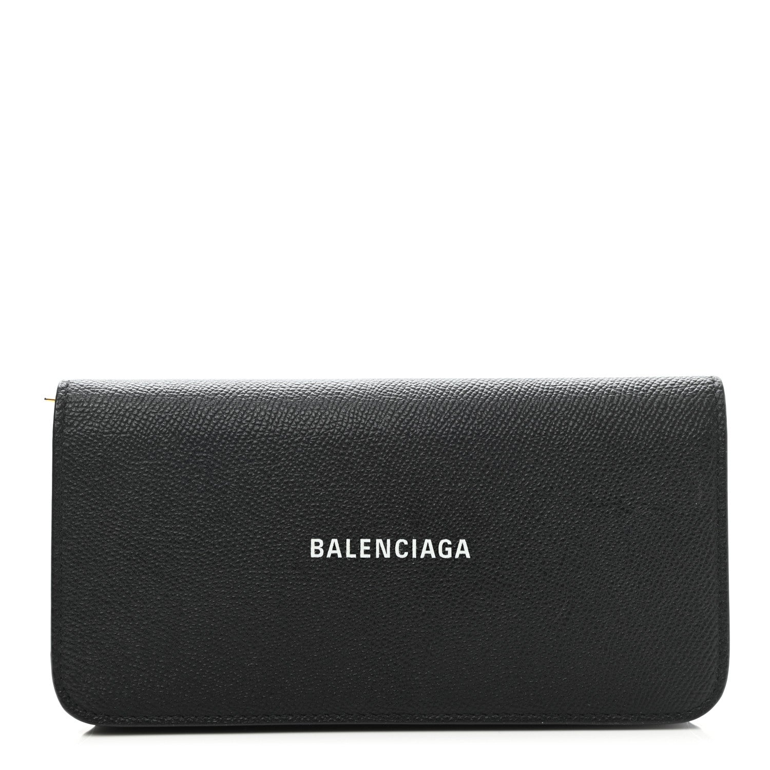 Balenciaga Grained Calfskin Logo Cash Thin Money Wallet Black White 1 of 10