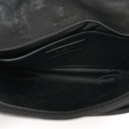 Saint Laurent Crinkled Calfskin Matelasse Monogram Baby Niki Chain Satchel Storm 5 of 10