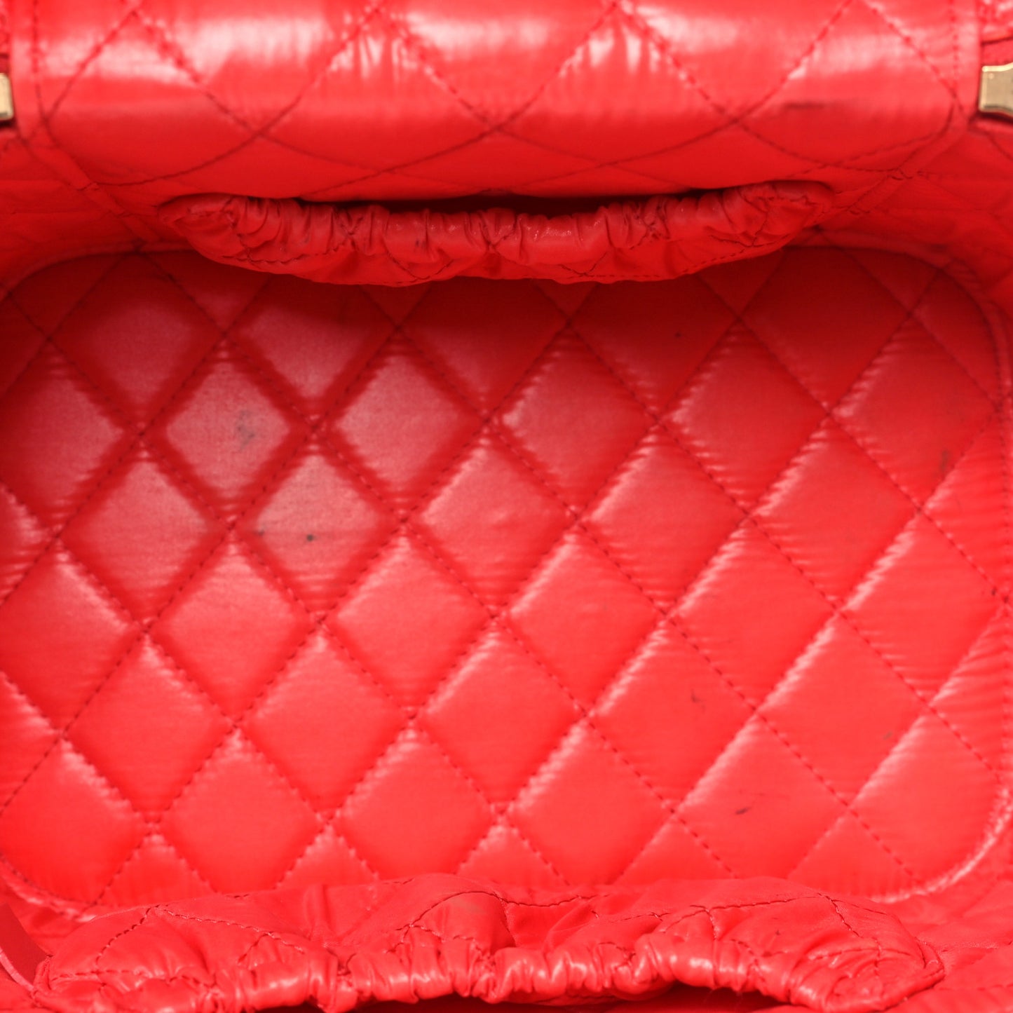 Caviar Quilted Large Vanity Pouch Red