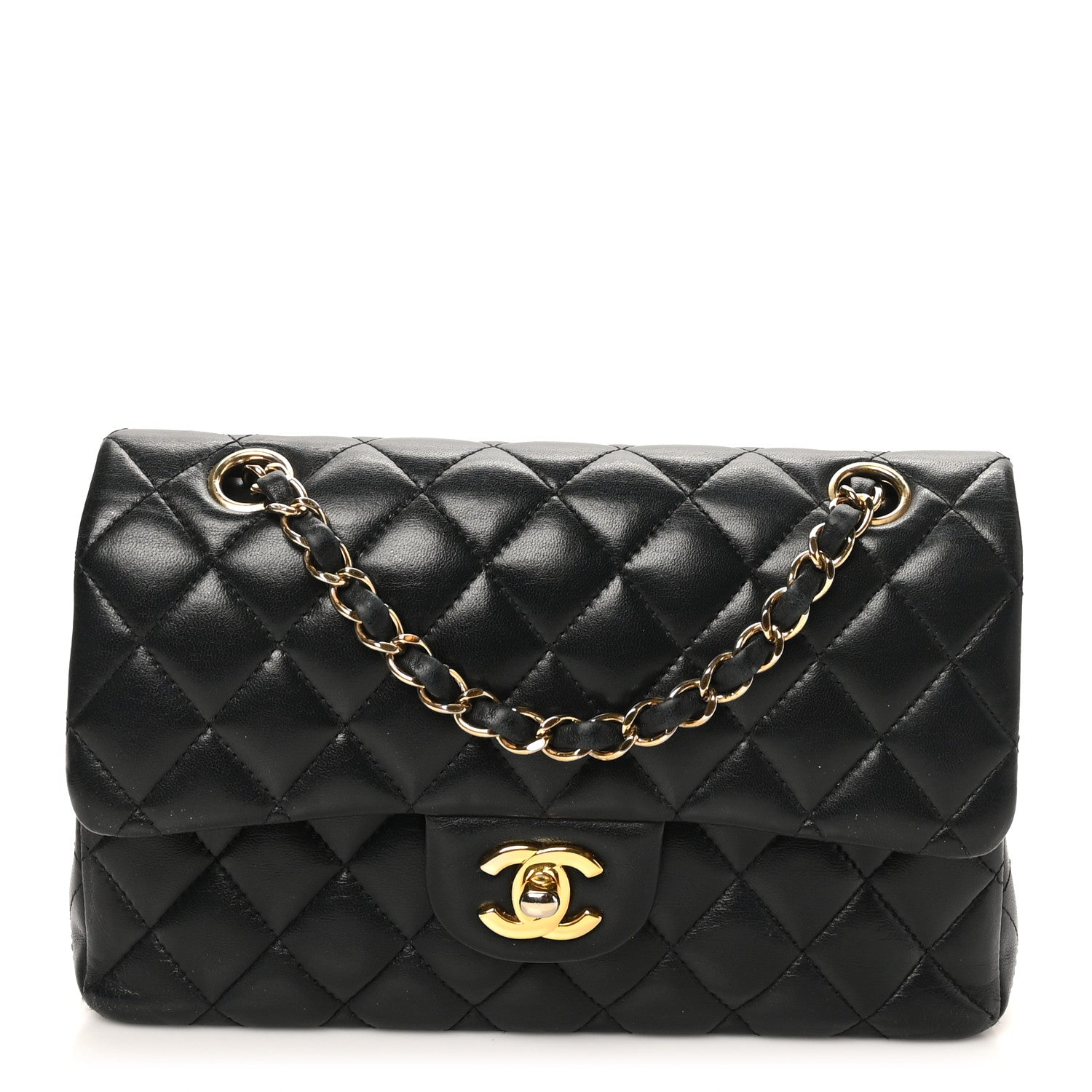 Chanel Lambskin Quilted Small Double Flap Black 1 of 11