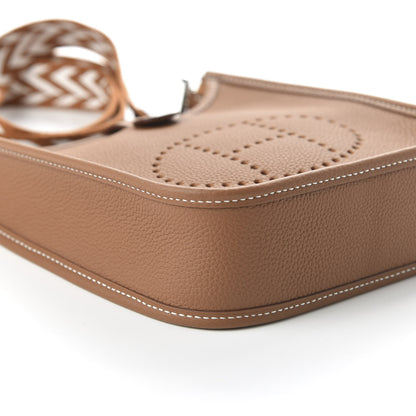 Hermes Taurillon Clemence Allegro Evelyne TPM Gold Cornaline White 6 of 10