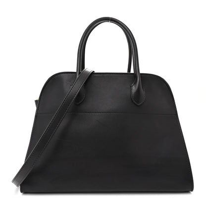 The Row Polished Saddle Calfskin Soft Margaux 12 Black 1 of 10