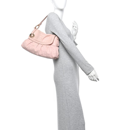 Fendi Calfskin Perforated Medium Chef Shoulder Bag Pink 2 of 11