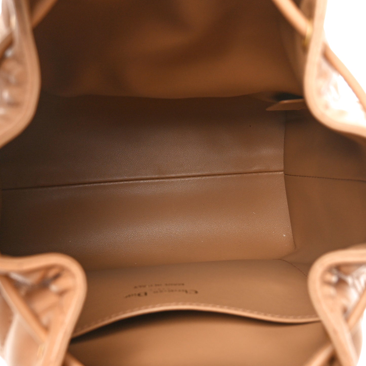 Lambskin Cannage Small Caro Bucket Bag Light Gold