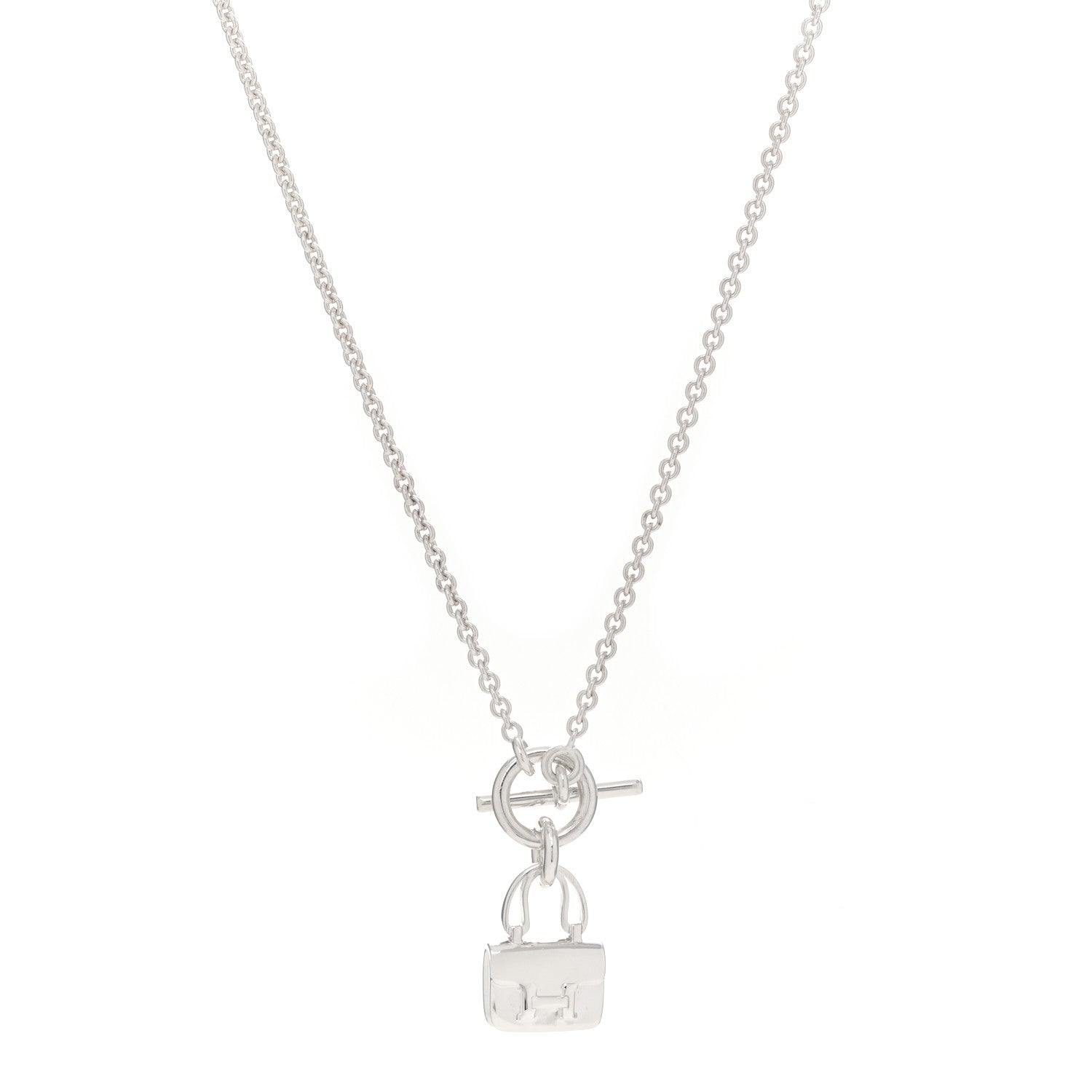 Hermes Sterling Silver Constance Amulettes Pendant Necklace 1 of 4