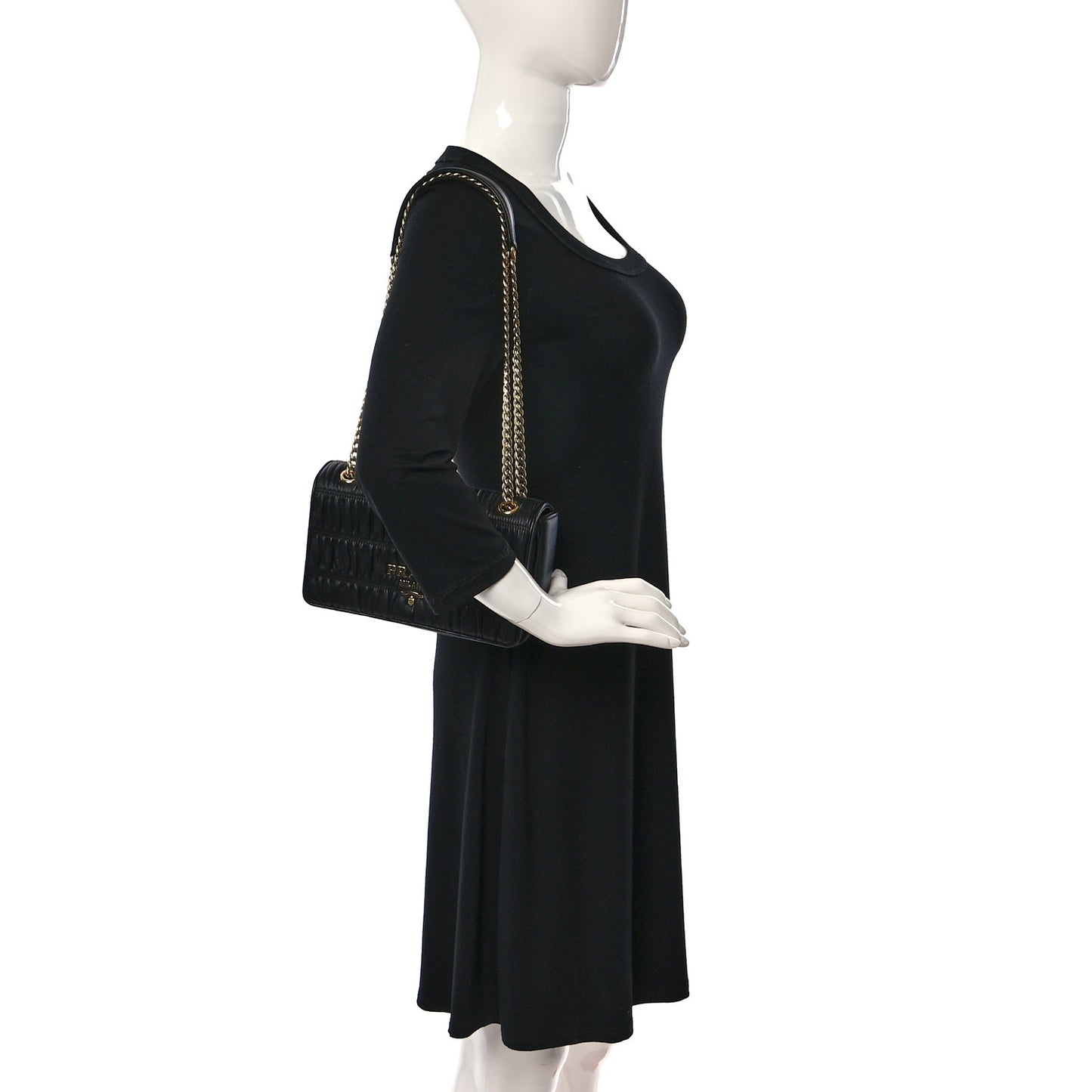 Nappa Gaufre Flap Black