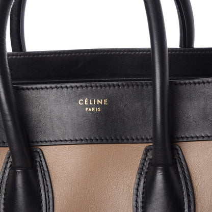 Celine Smooth Calfskin Suede Tri-color Mini Luggage Beige 9 of 14