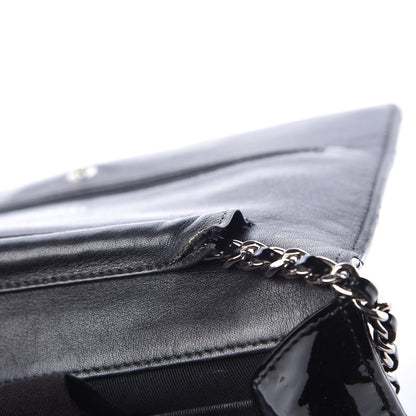 Chanel Patent Quilted Wallet On Chain WOC Black 11 of 11