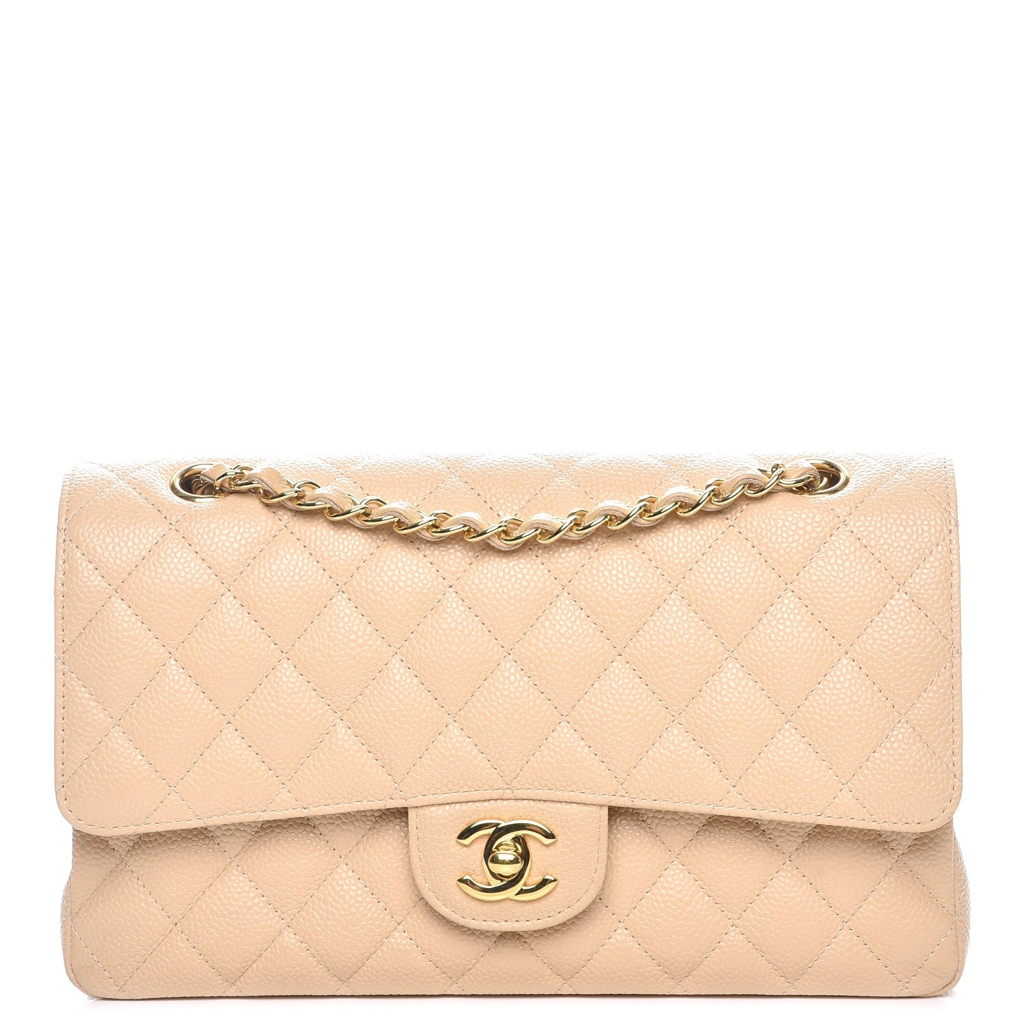 Chanel Caviar Quilted Medium Double Flap Beige Clair 1 of 10