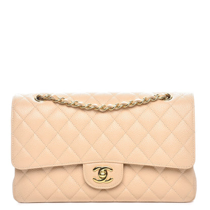 Chanel Caviar Quilted Medium Double Flap Beige Clair 1 of 10