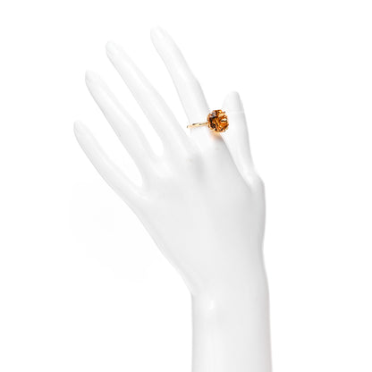 Tiffany 18K Yellow Gold Citrine Octagonal Sparklers Cocktail Ring 52 6 2 of 5