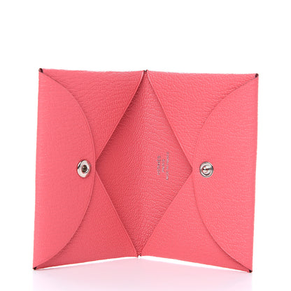 Hermes Chevre Mysore Calvi Card Case Rose Lipstick 4 of 7
