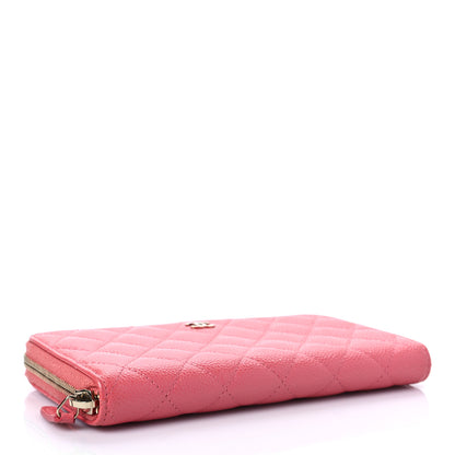 Chanel Caviar Quilted Large Gusset Zip Around Wallet Pink 4 of 9
