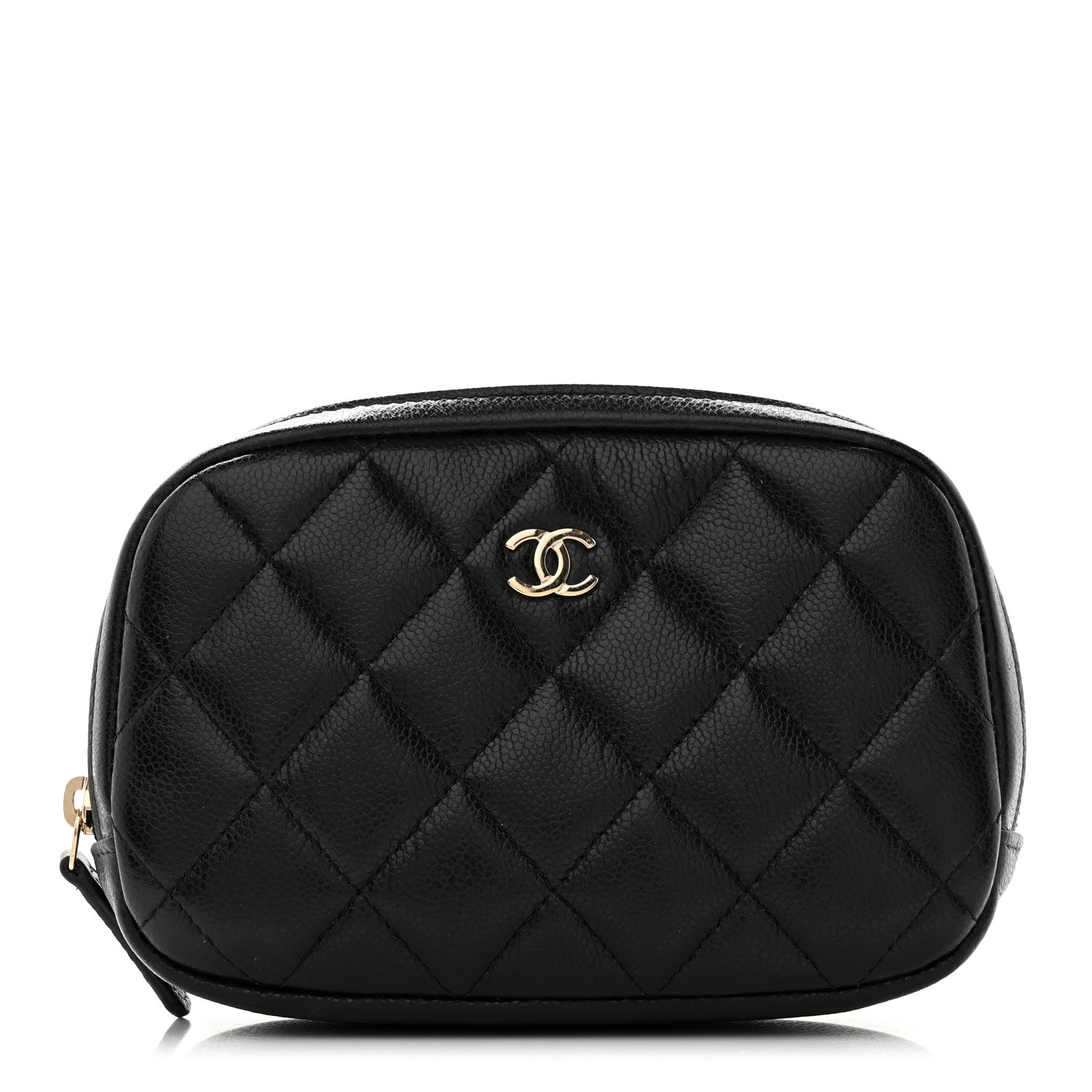 Chanel Caviar Quilted Small Curvy Pouch Cosmetic Case Black 1 of 8