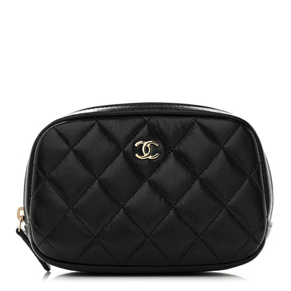 Chanel Caviar Quilted Small Curvy Pouch Cosmetic Case Black 1 of 8