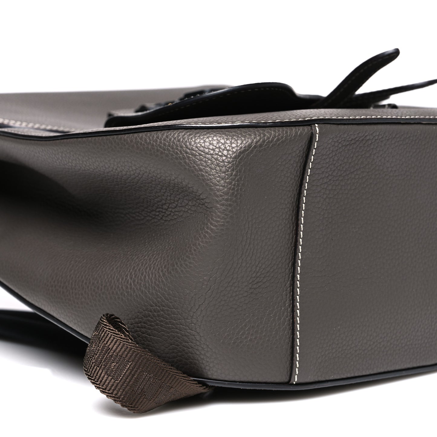 Grained Calfskin Maxi Gallop Sling Bag Grey