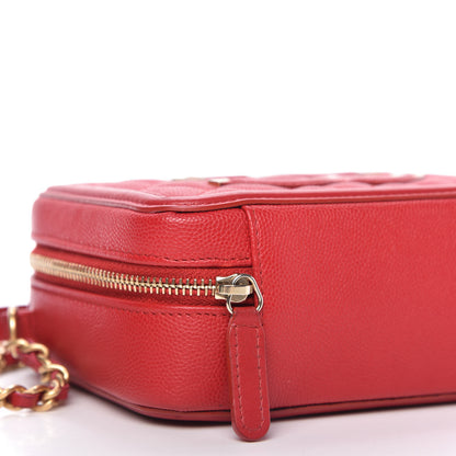 Chanel Caviar Quilted Filigree Vanity Clutch With Chain Red 6 of 10