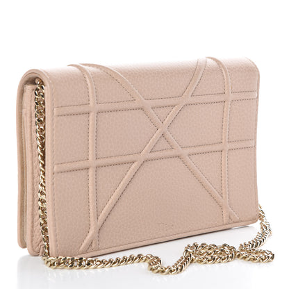 Christian Dior Grained Calfskin Diorama Wallet on Chain Pouch Nude 3 of 7