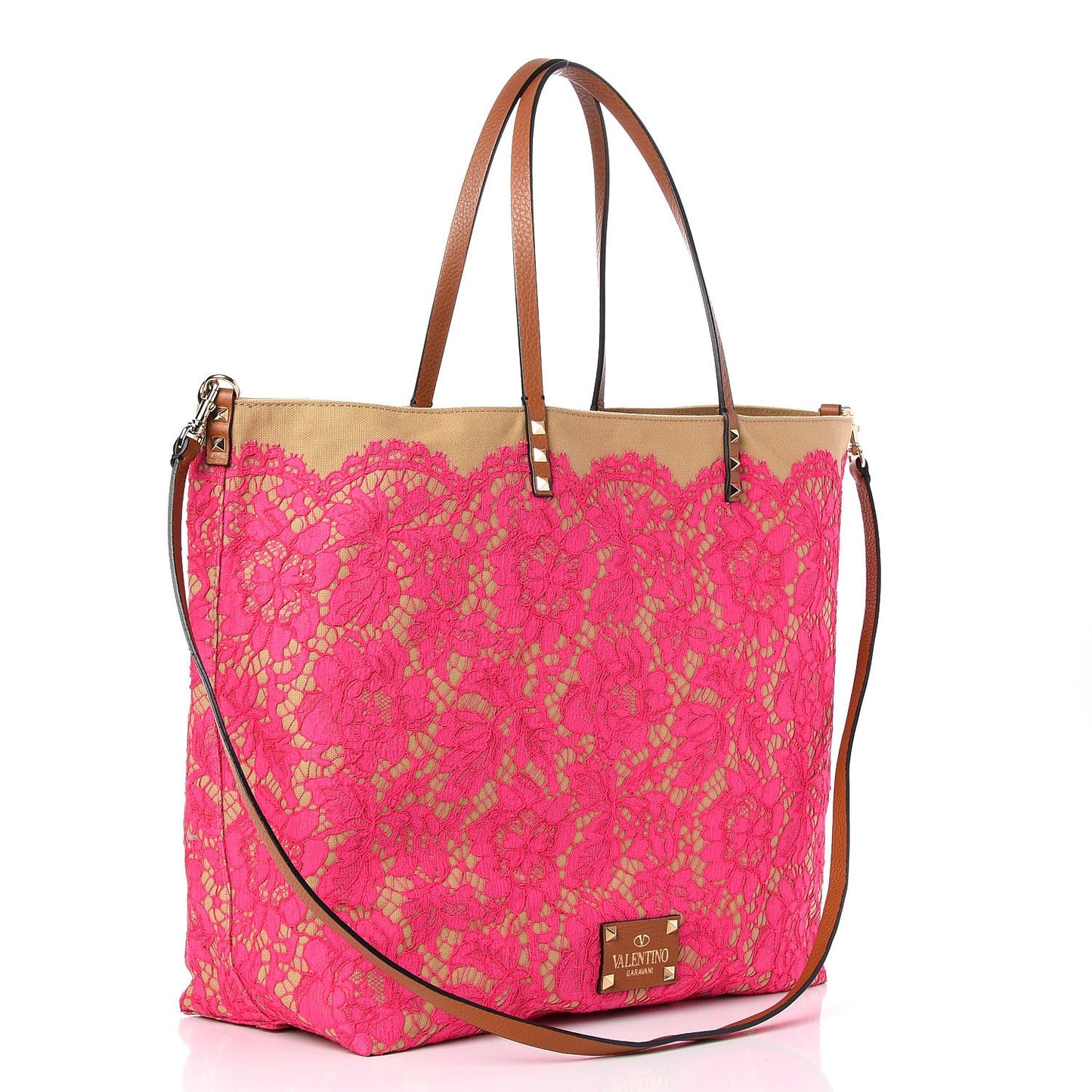 Canvas Glam Lace Reversible Tote Pink