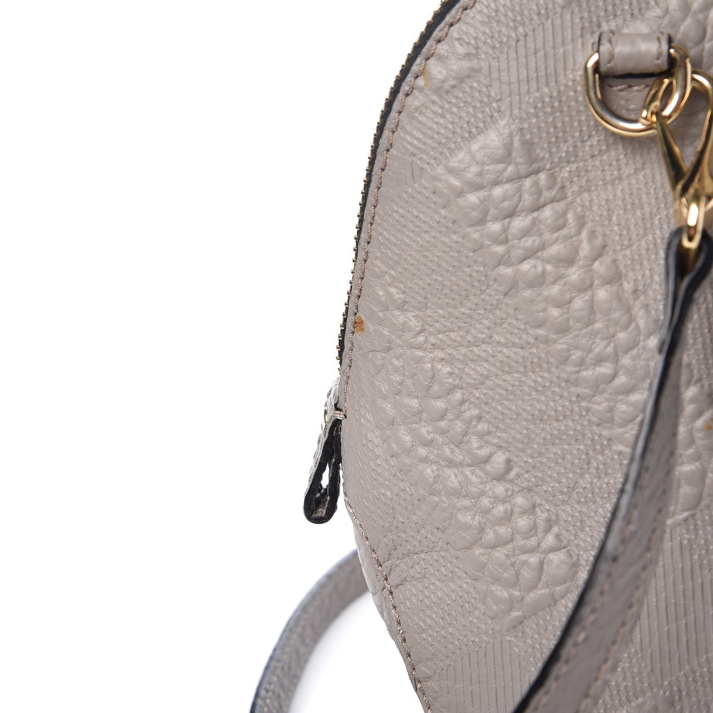 Heritage Grain Check Embossed Small Orchard Bowling Bag Pale Grey