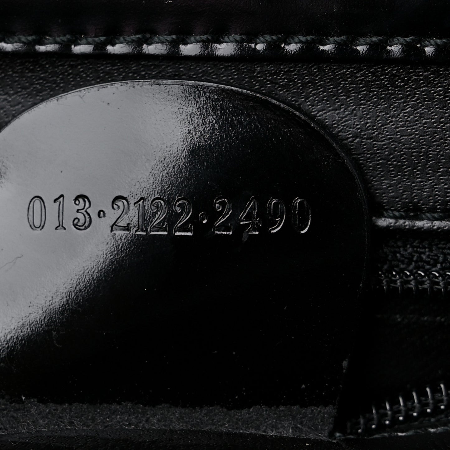 Canvas Patent Calfskin Bamboo Cosmetic Case Black