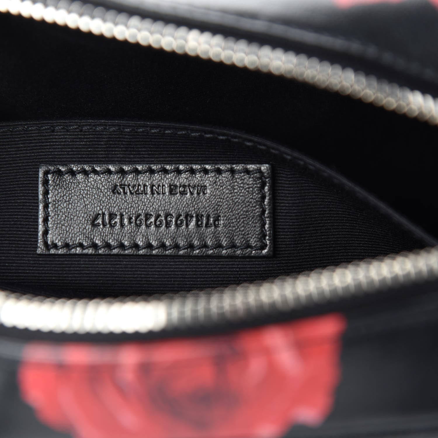 Saint Laurent Calfskin Rose Print Monogram Lou Camera Bag Black 9 of 10