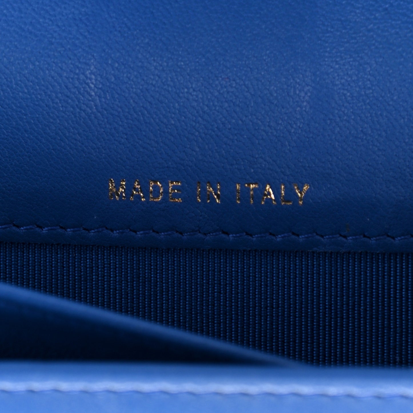 Lambskin Quilted Large Zip Around Organizer Wallet Blue