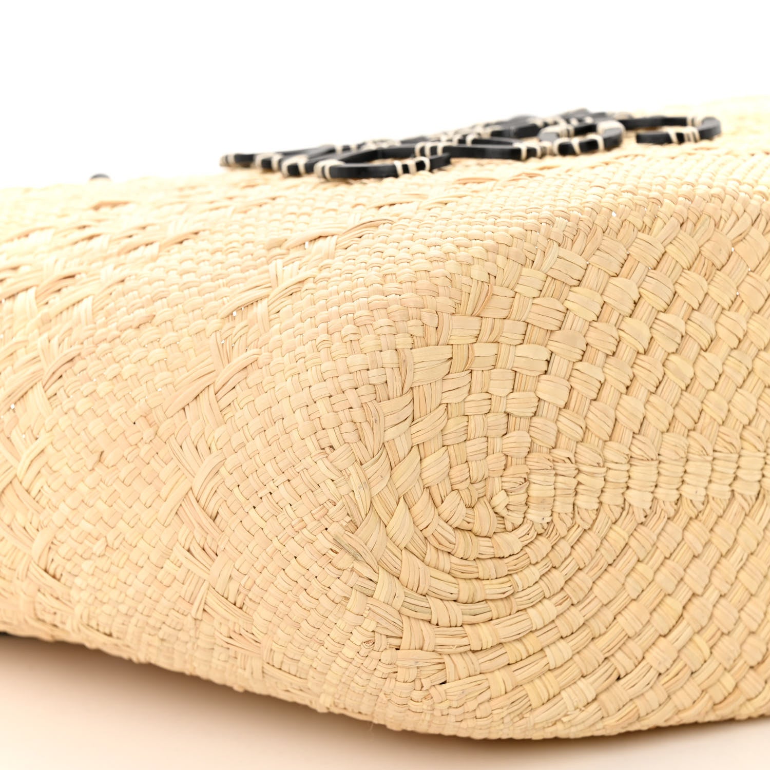 Loewe Iraca Palm Calfskin Medium Anagram Basket Bag Natural Black 8 of 9