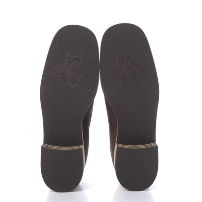 Gucci Velvet GG Monogram Thompson Derby Loafers 37 Vintage Cocoa Brown 7 of 10