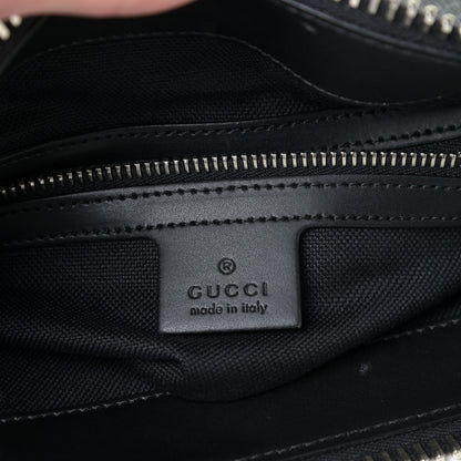 Gucci GG Supreme Monogram Appia Calfskin Web Flat Messenger Bag Black Grey 9 of 12