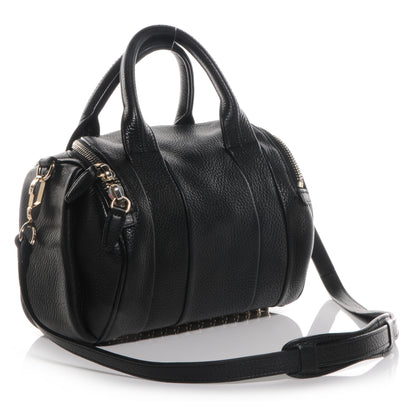 Alexander Wang Pebbled Leather Rockie Black w Pale Gold Hardware 3 of 6
