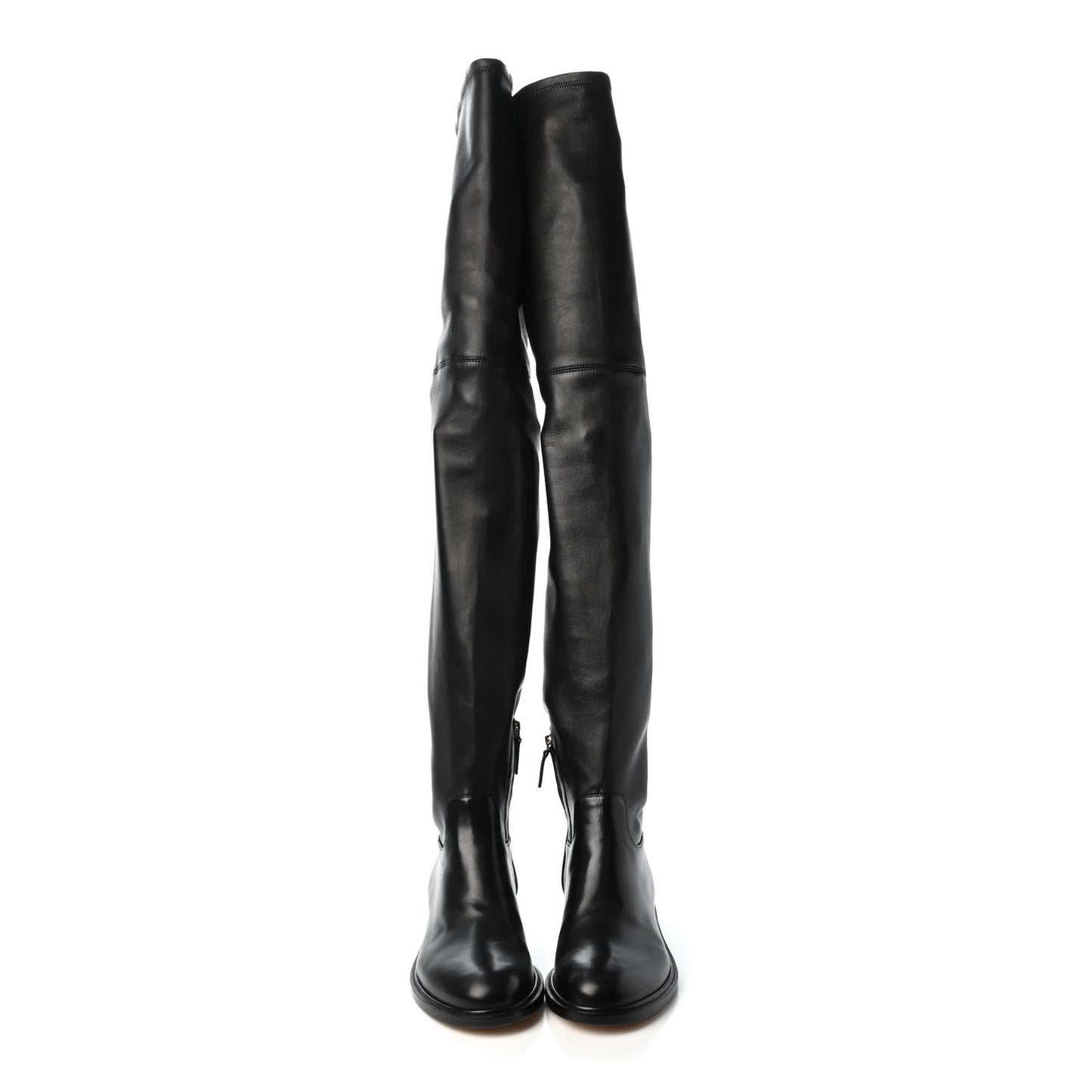 Calfskin Stretch Garavani Knee High Boots 36.5 Black