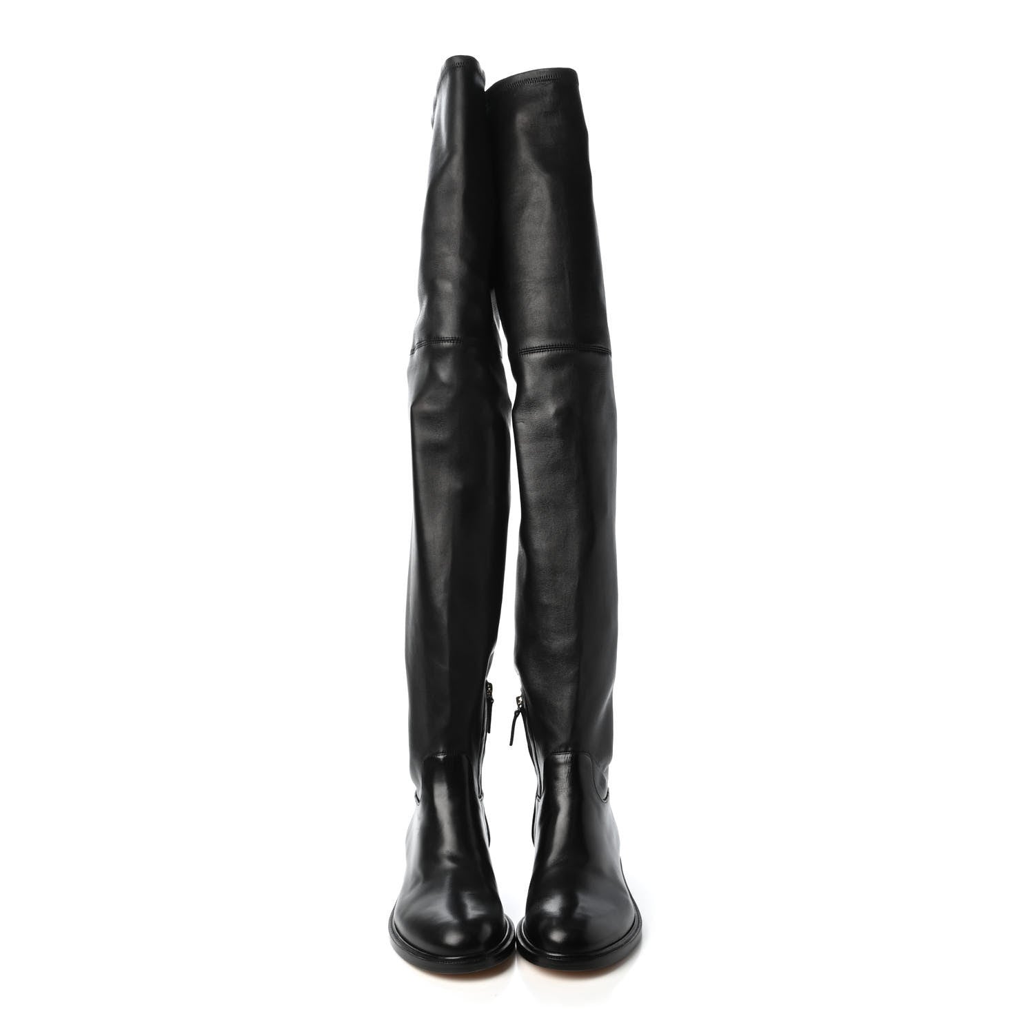 Valentino Garavani Calfskin Stretch Garavani Knee High Boots 36.5 Black 2 of 4