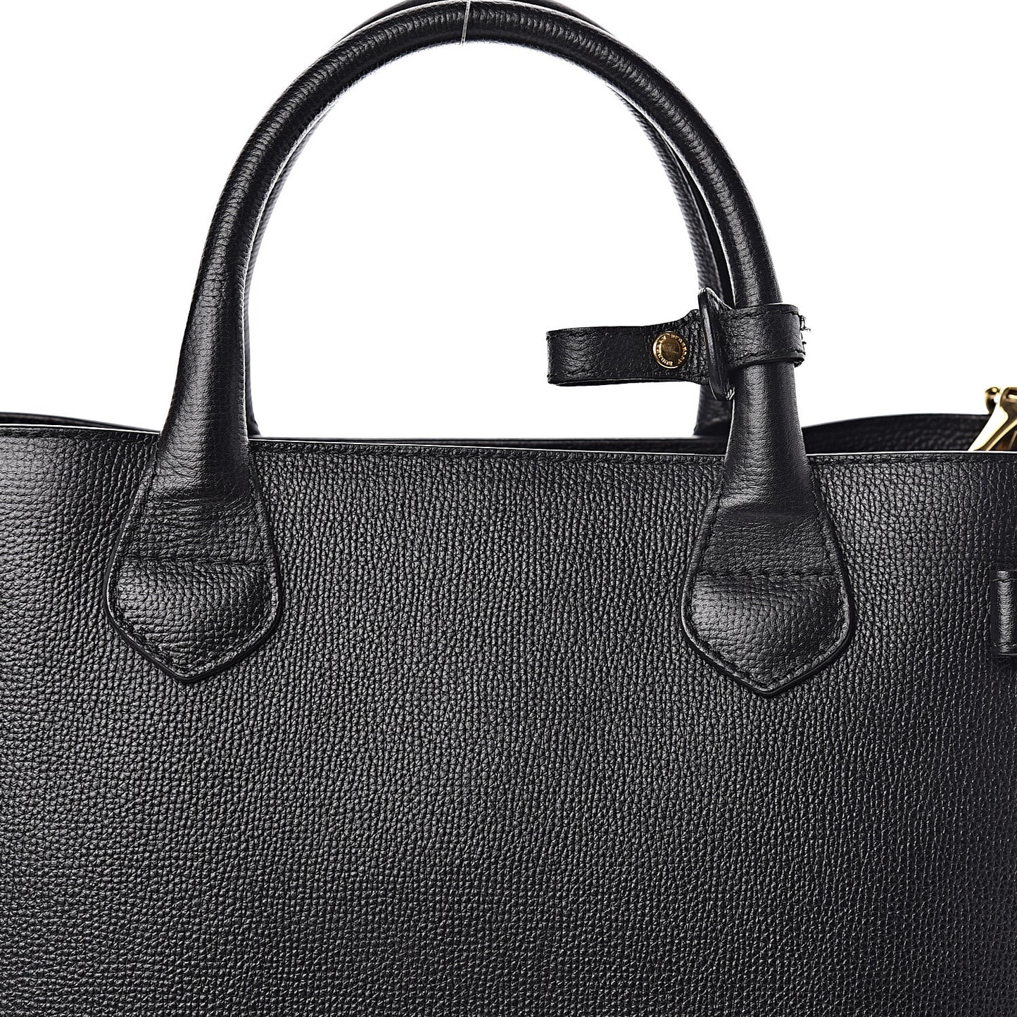 Grainy Calfskin House Check Medium Banner Tote Black
