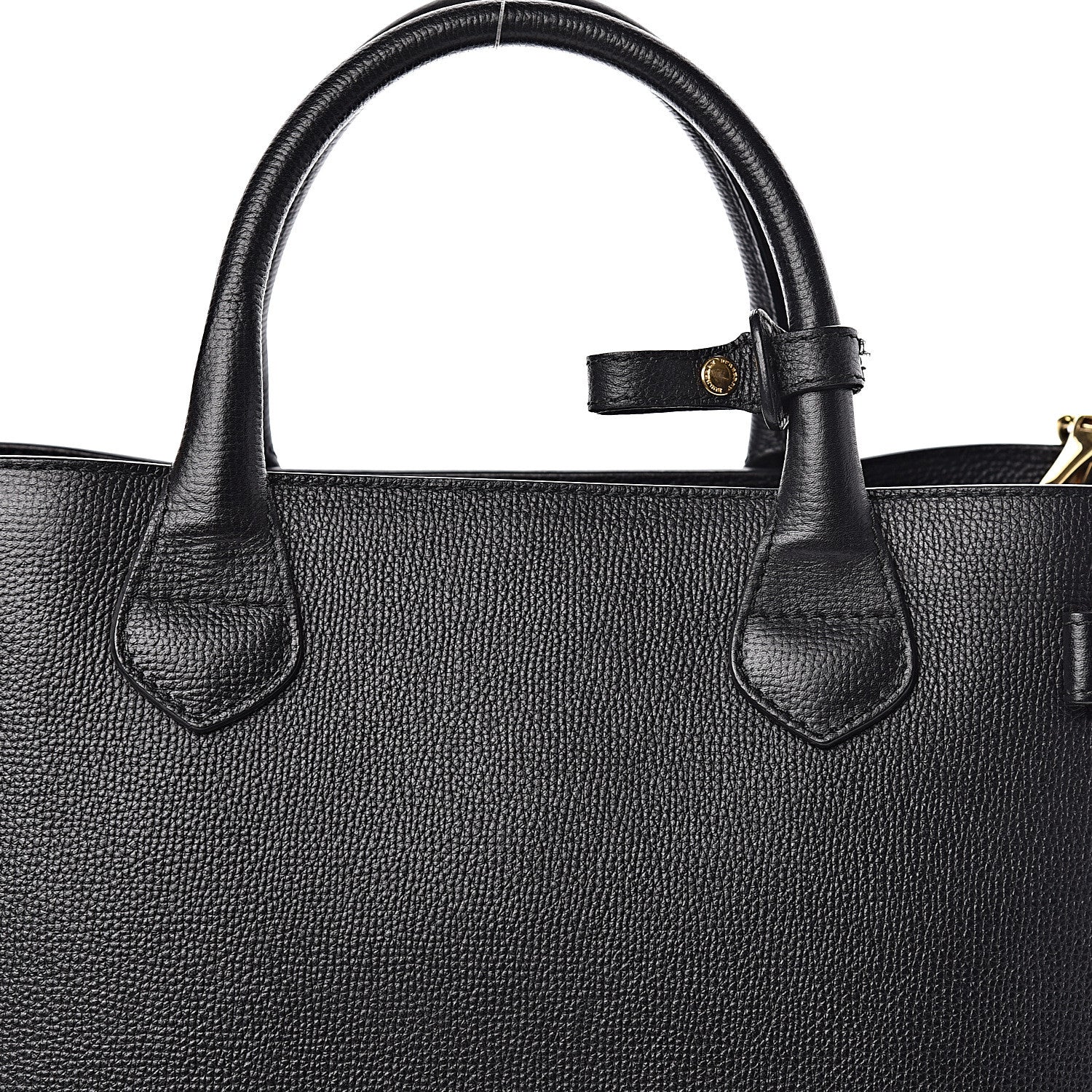 Burberry Grainy Calfskin House Check Medium Banner Tote Black 11 of 11