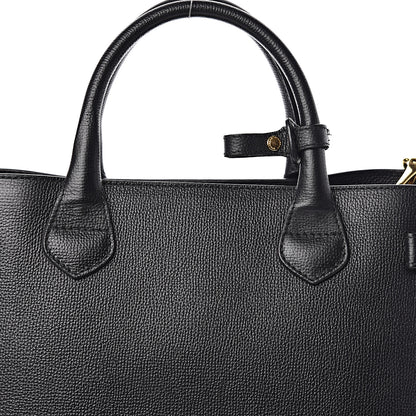 Burberry Grainy Calfskin House Check Medium Banner Tote Black 11 of 11