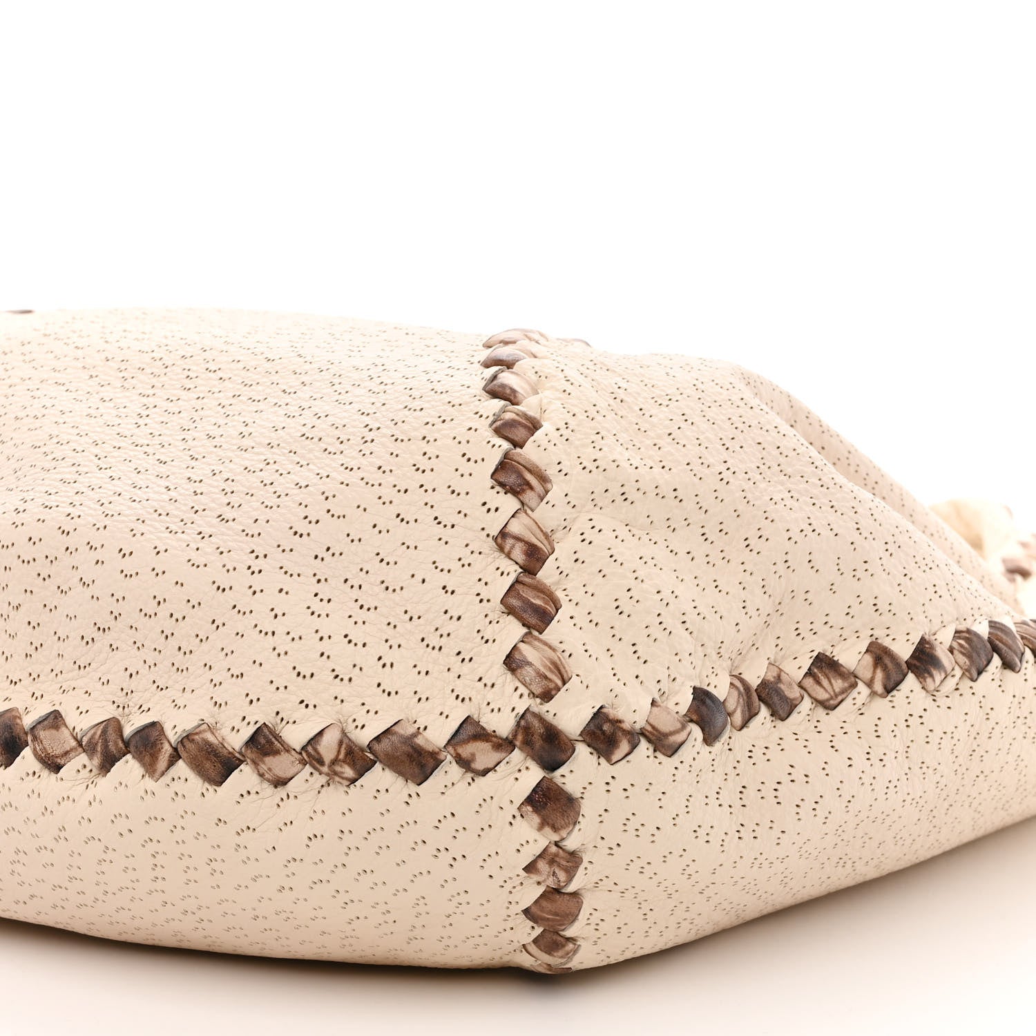 Bottega Veneta Cervo Deerskin Perforated Pekary Hobo Cream 10 of 11