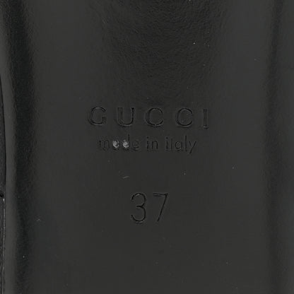 Gucci Malaga Kid Snakeskin Interlocking G Ballet Flats 37 Black 6 of 8