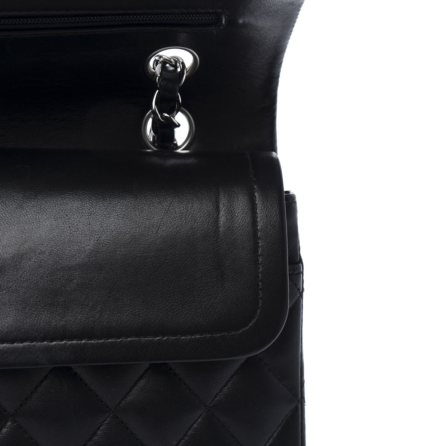 Chanel Lambskin Quilted Medium Double Flap Black 13 of 21