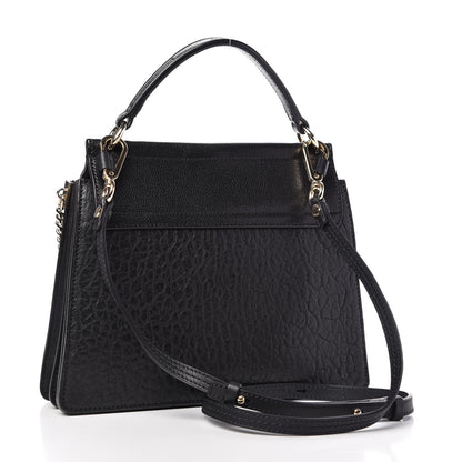 Chloe Large Grain Lambskin Shiny Goatskin Small Faye Shoulder Bag Black 3 of 9
