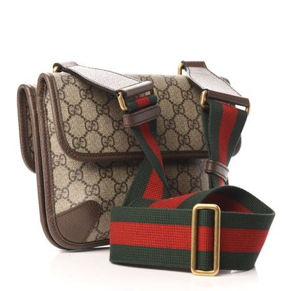 Gucci GG Supreme Monogram Web Small Neo Vintage Double Flap Messenger Bag Beige New Acero 3 of 11