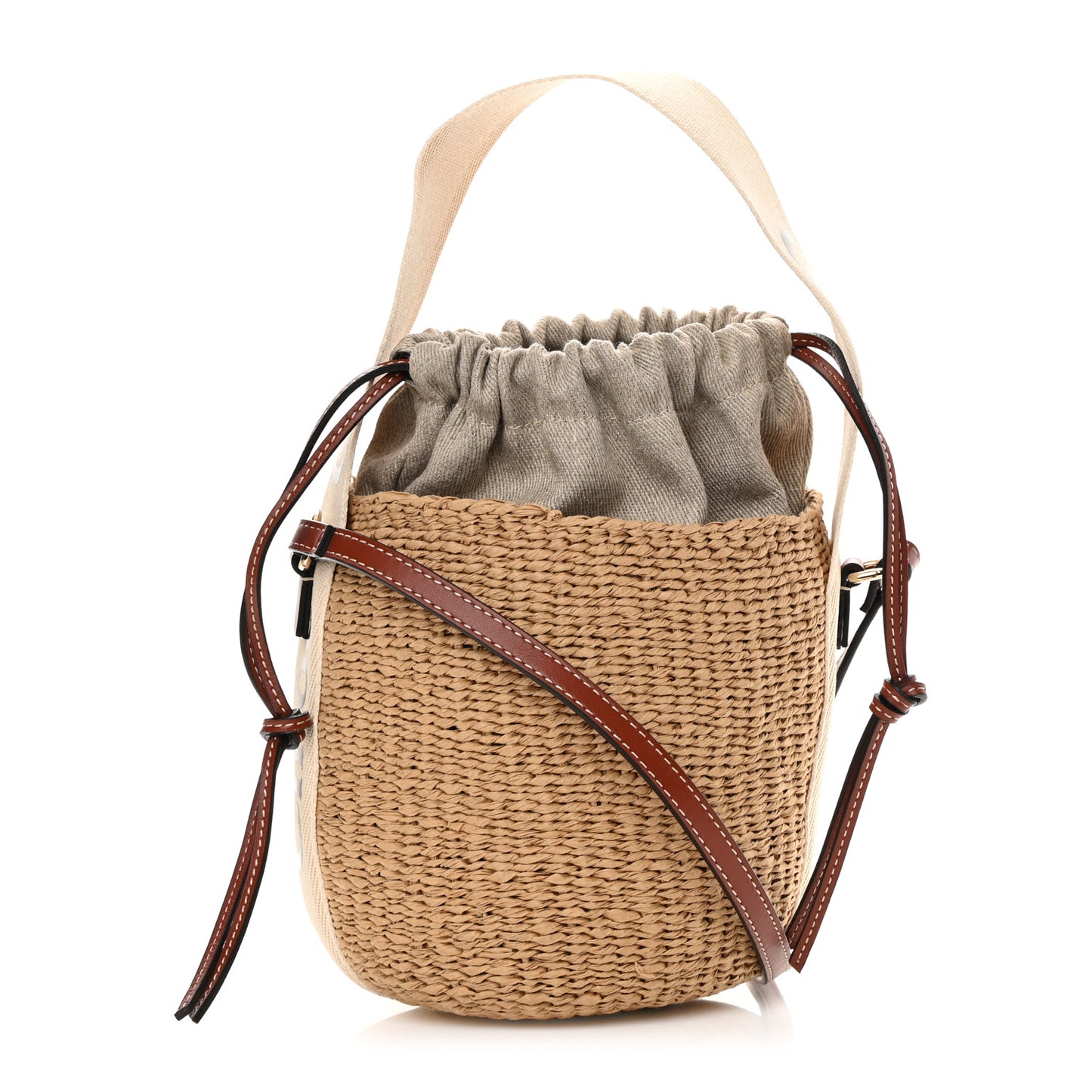Natural Woven Fiber Small Woody Basket