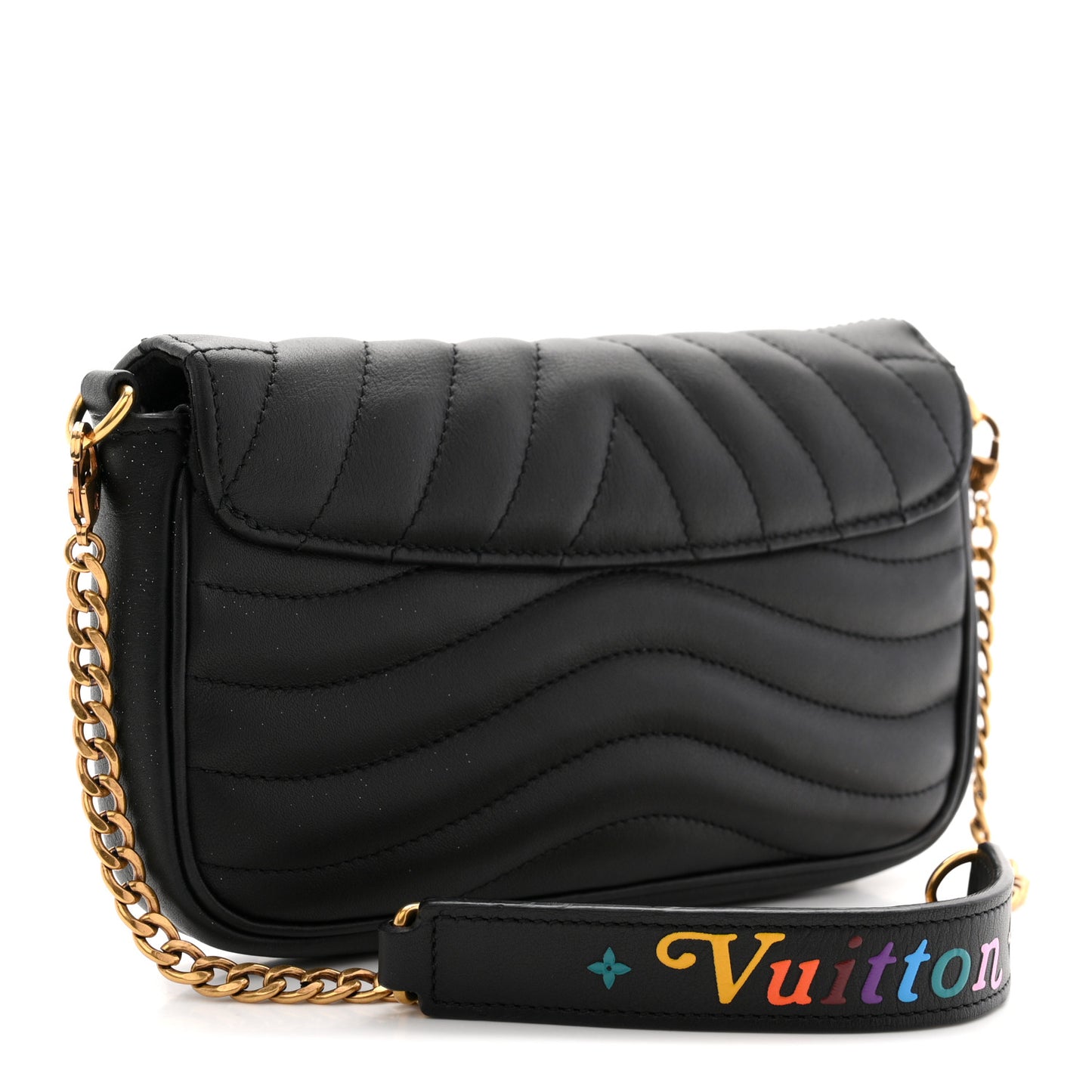 Calfskin New Wave Chain Pochette Black