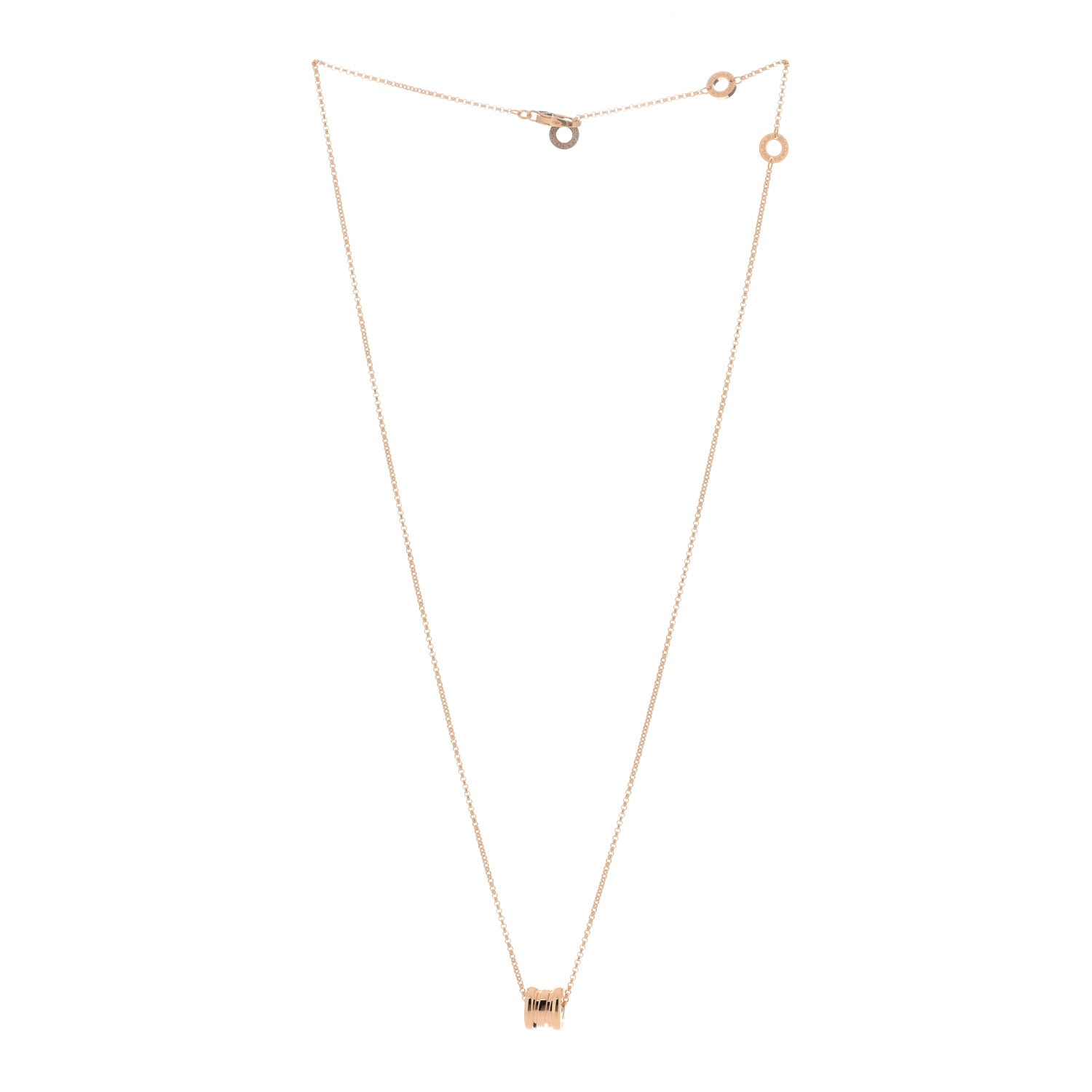 Bulgari 18K Rose Gold Mini B.Zero1 Pendant Necklace 2 of 4