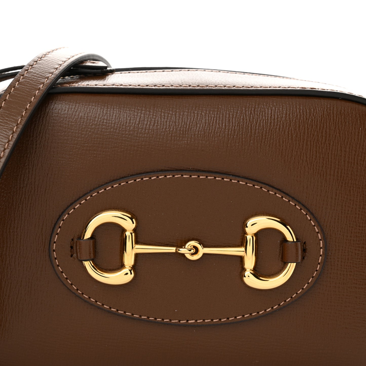 Azalea Calfskin Mini Horsebit 1955 Camera Shoulder Bag Brown