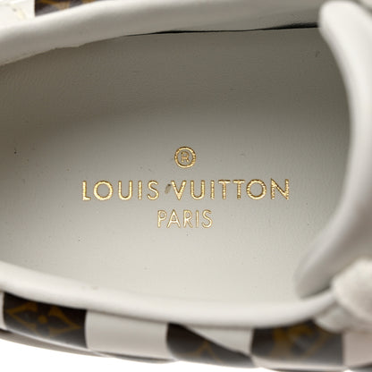 Louis Vuitton Calfskin Monogram Damier Tressage Frontrow Sneakers 37 White 7 of 9