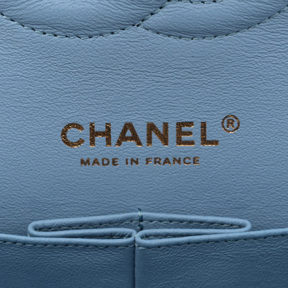 Chanel Lambskin Quilted Medium Double Flap  Light Blue 6 of 11