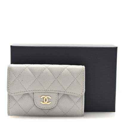 Chanel Caviar Quilted Flap Card Holder Wallet Grey 8 of 8